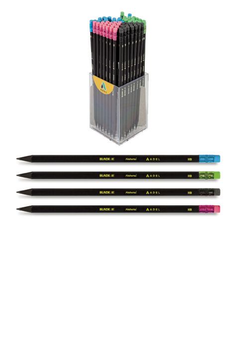 Grafitna olovka s gumicom-CRNA 