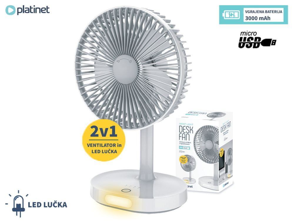 Stolni bežični ventilator sa lampom